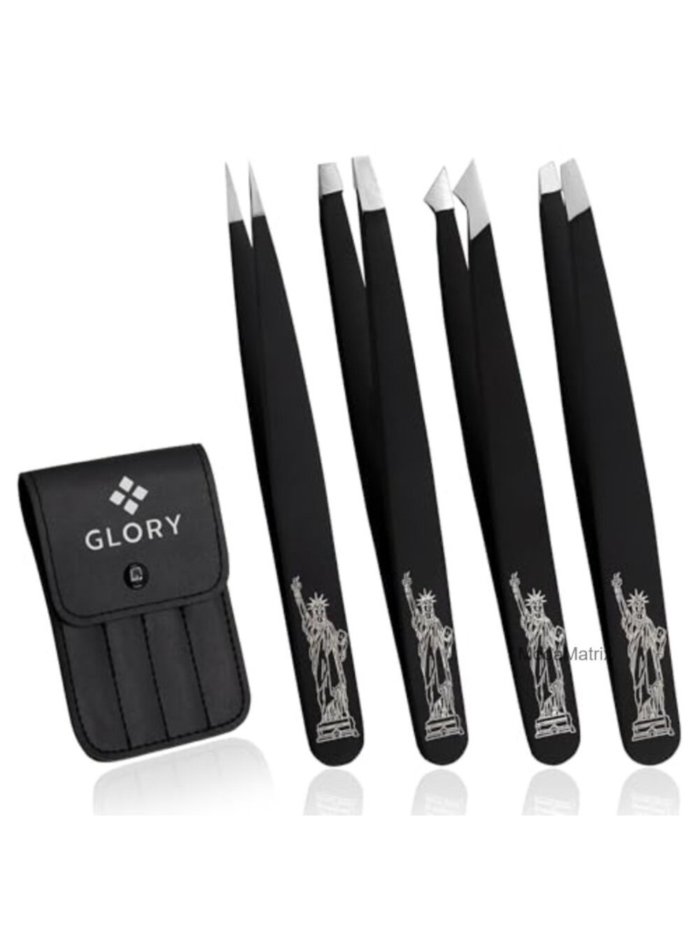 4-Pc Precision Stainless Steel Eyebrow Tweezers Set for Hair & Splinter Removal